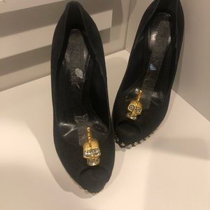 Alexander McQueen Black Platform Heels Sz 37